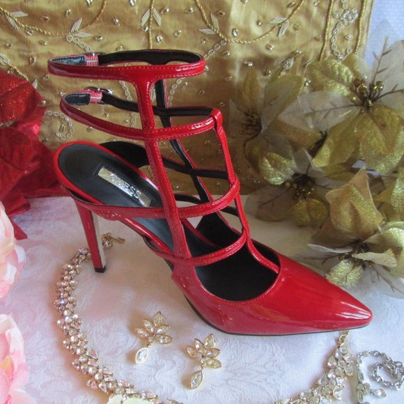 ๐๐ GUESS MACYโS RED PATENT STILLETTO SIZE 7M ๐๐ - Picture 2 of 15
